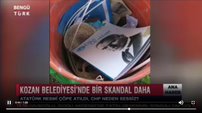 Kozan Belediyesi: ?Çöp kutusundaki Atatürk resmi doğruları yansıtmamaktadır?