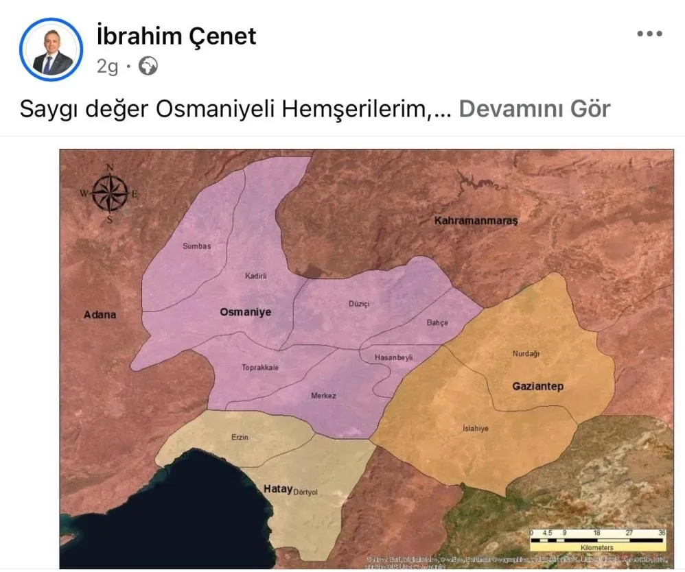 YENİ OSMANİYE HARİTASI GÜNDEMİ SARSTI