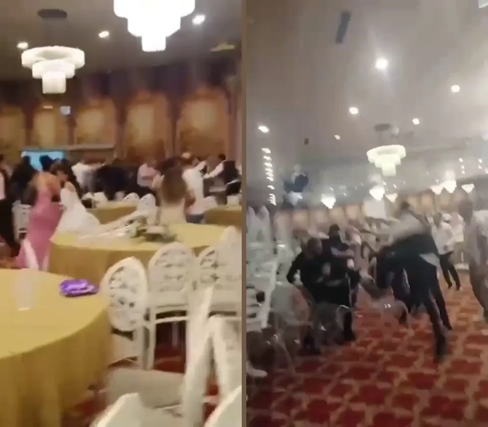 Düğünde uçan tekmeli kavga!