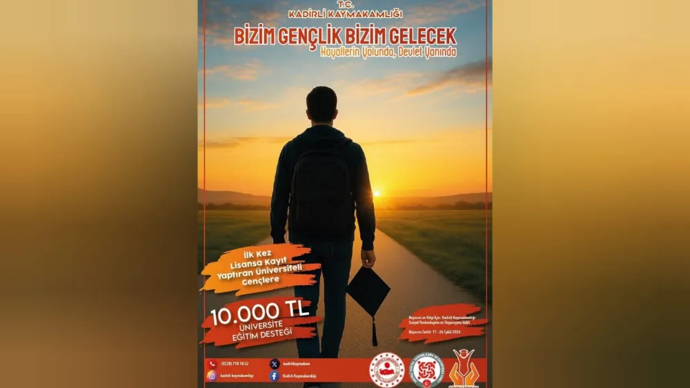Kadirli’den lisans öğrencilerine 10 bin TL destek
