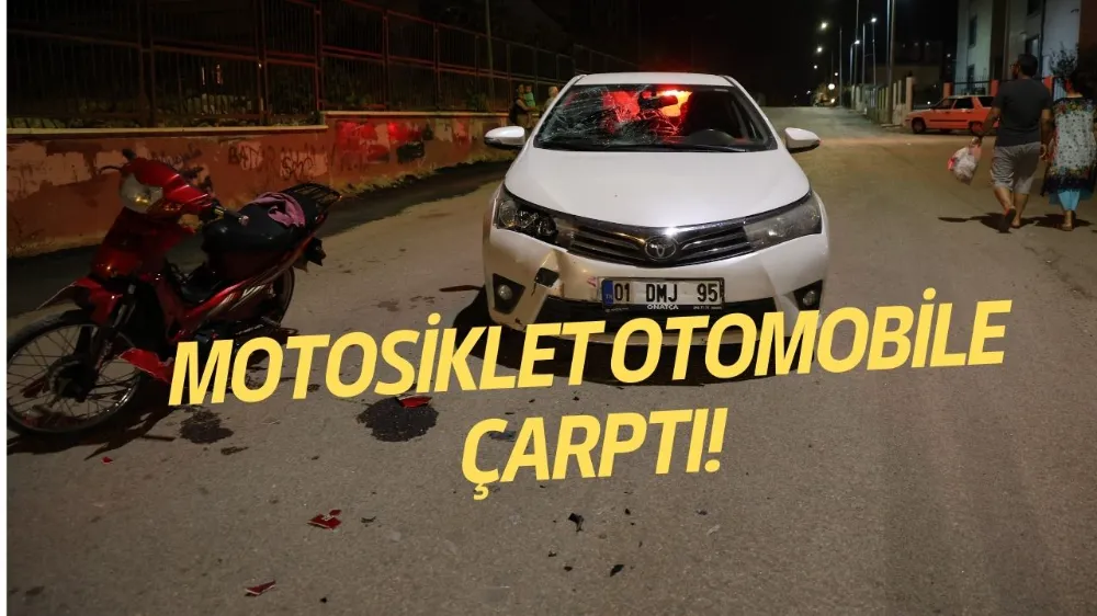 MOTOSİKLET OTOMOBİLE ÇARPTI!
